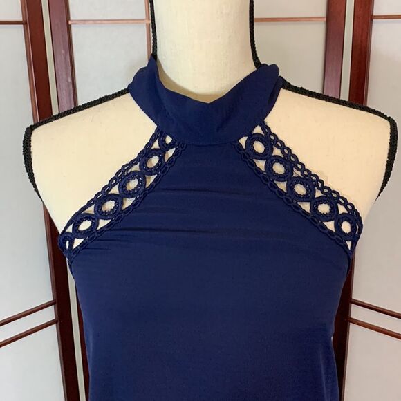 Lulus Dresses Lulus Any Way, Shape, Or Form Navy Blue Lace Halter Dress - Picture 5 of 11
